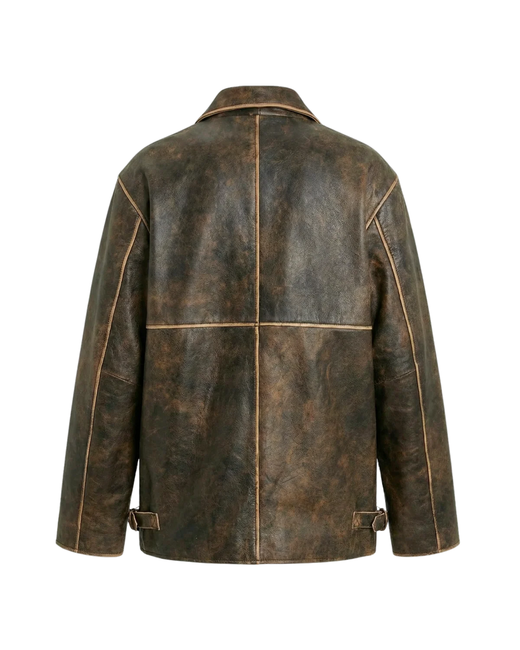 Faded Women's Brown Upcycled Leather Jacket