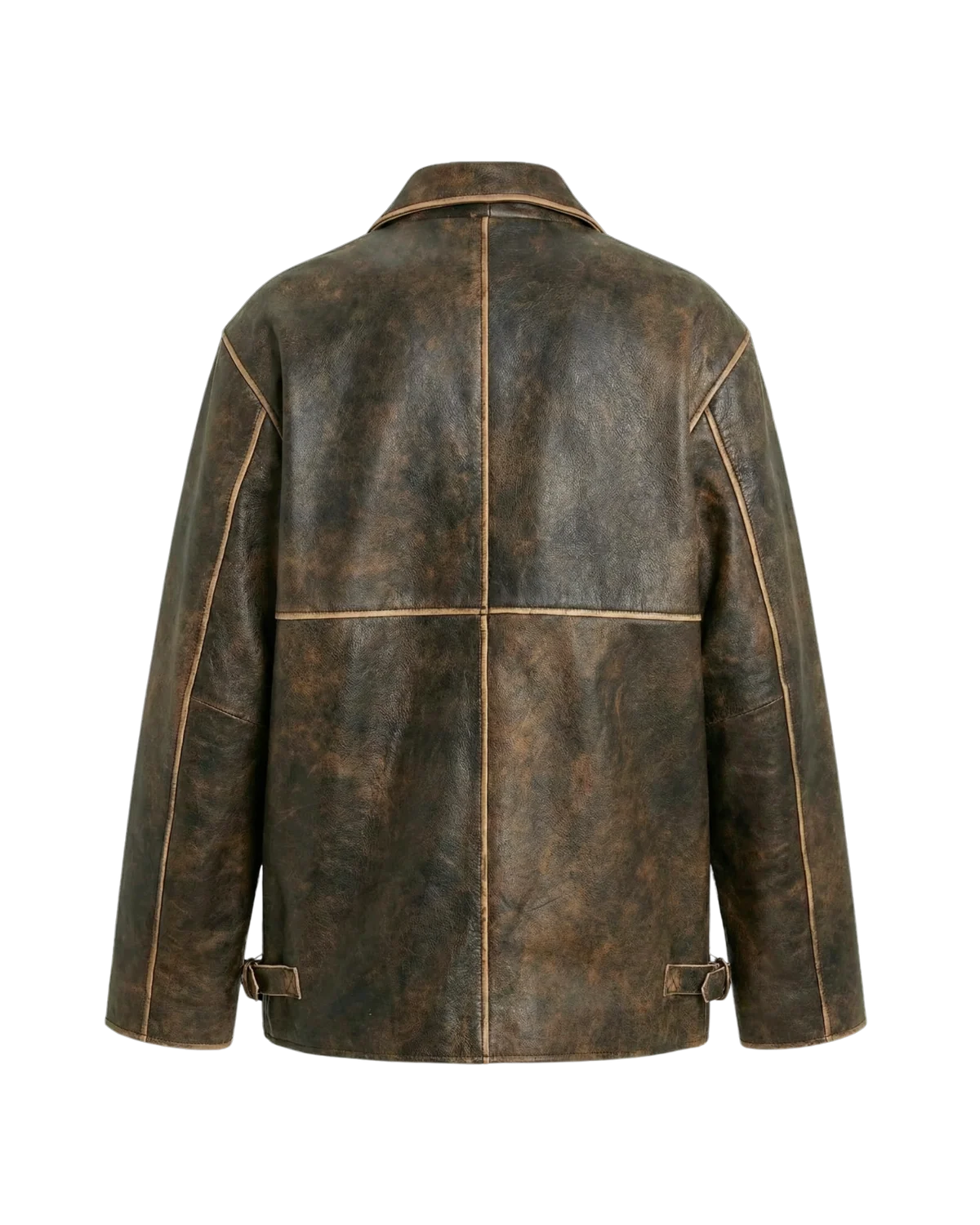 Faded Women's Brown Upcycled Leather Jacket