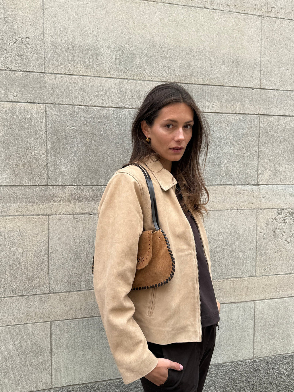 Hypercoat Women's Beige Suede Jacket