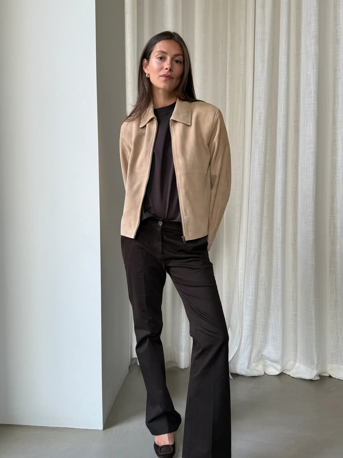 Hypercoat Women's Beige Suede Jacket