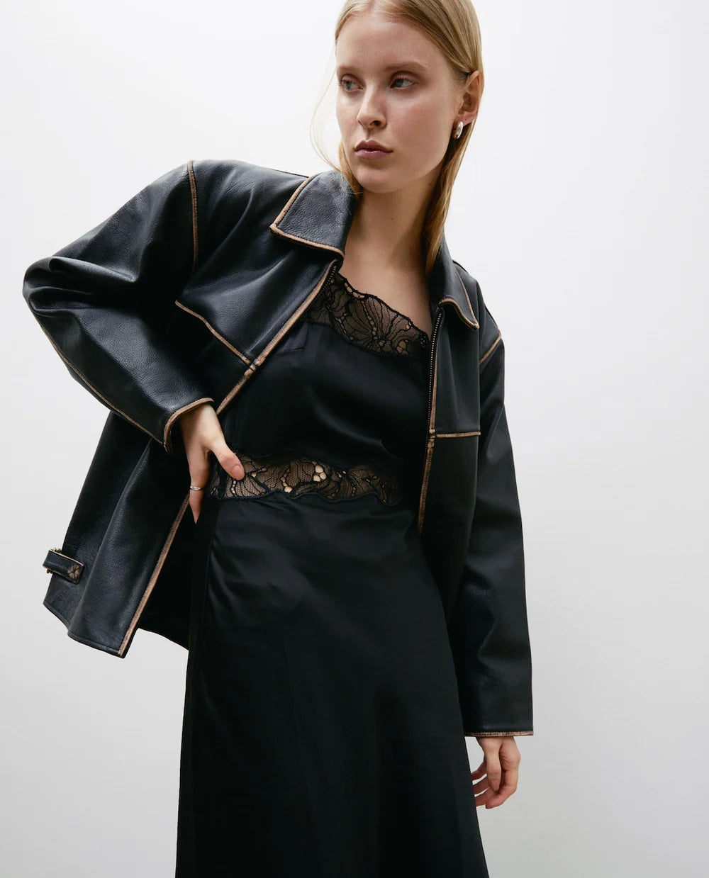 Hypercoat Women's Black Faded Leather Jacket