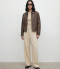 Edlic Women's Willow Brown Leather Jacket