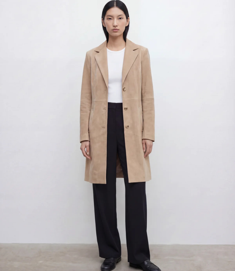 Hypercoat Women's Beige Suede Coat