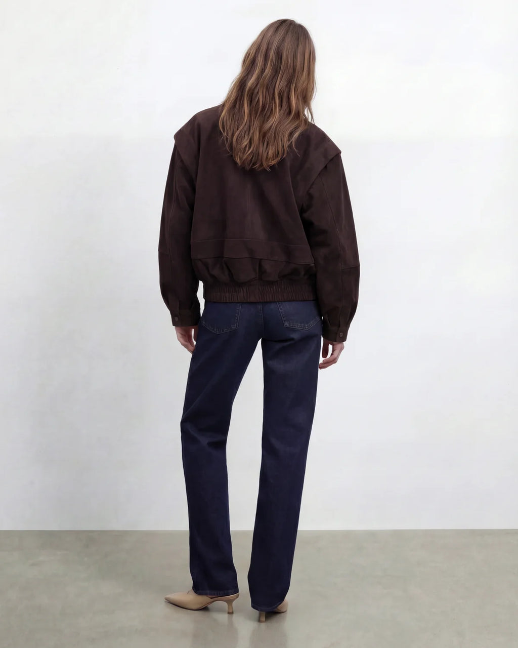 Hypercoat Women's Dark Brown Suede Bomber Jacket