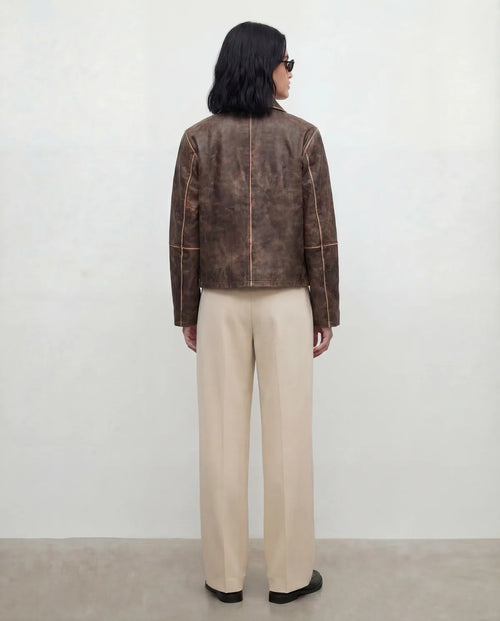 Edlic Women's Willow Brown Leather Jacket